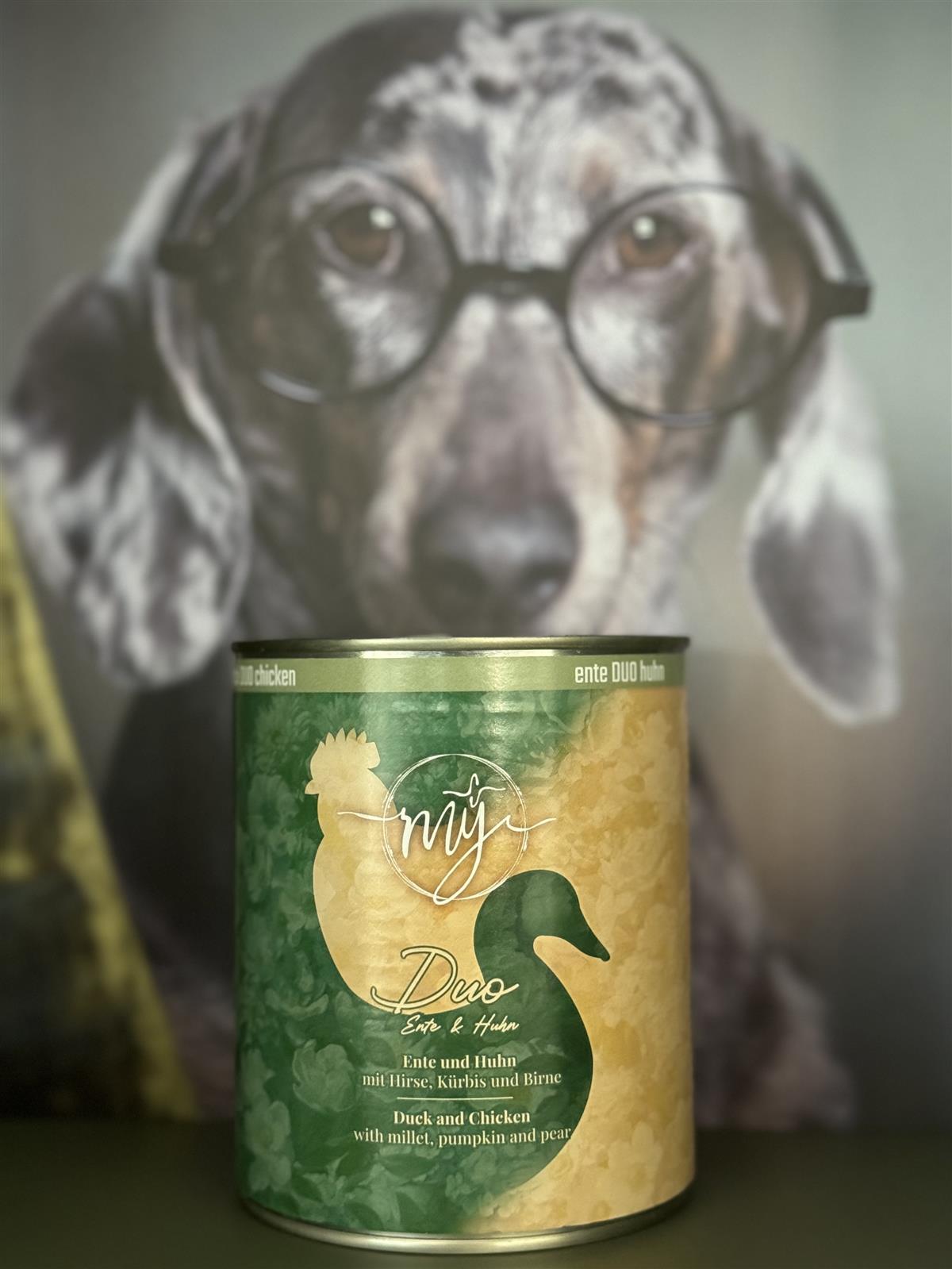 Duo Ente & Huhn mit Hirse, Kürbis und Birne