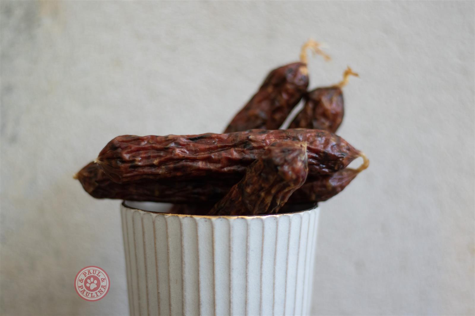 Kaninchen - Würstl mit Sanddorn und Minze