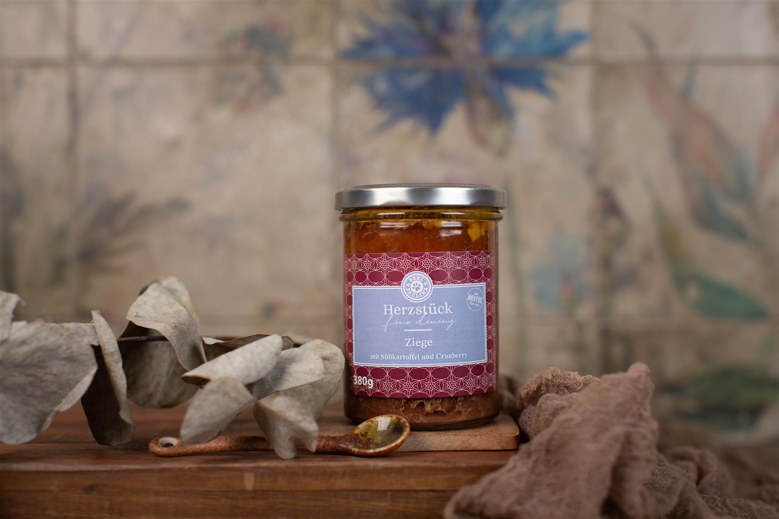 Herzstück Ziege mit Süßkartoffel und Cranberry