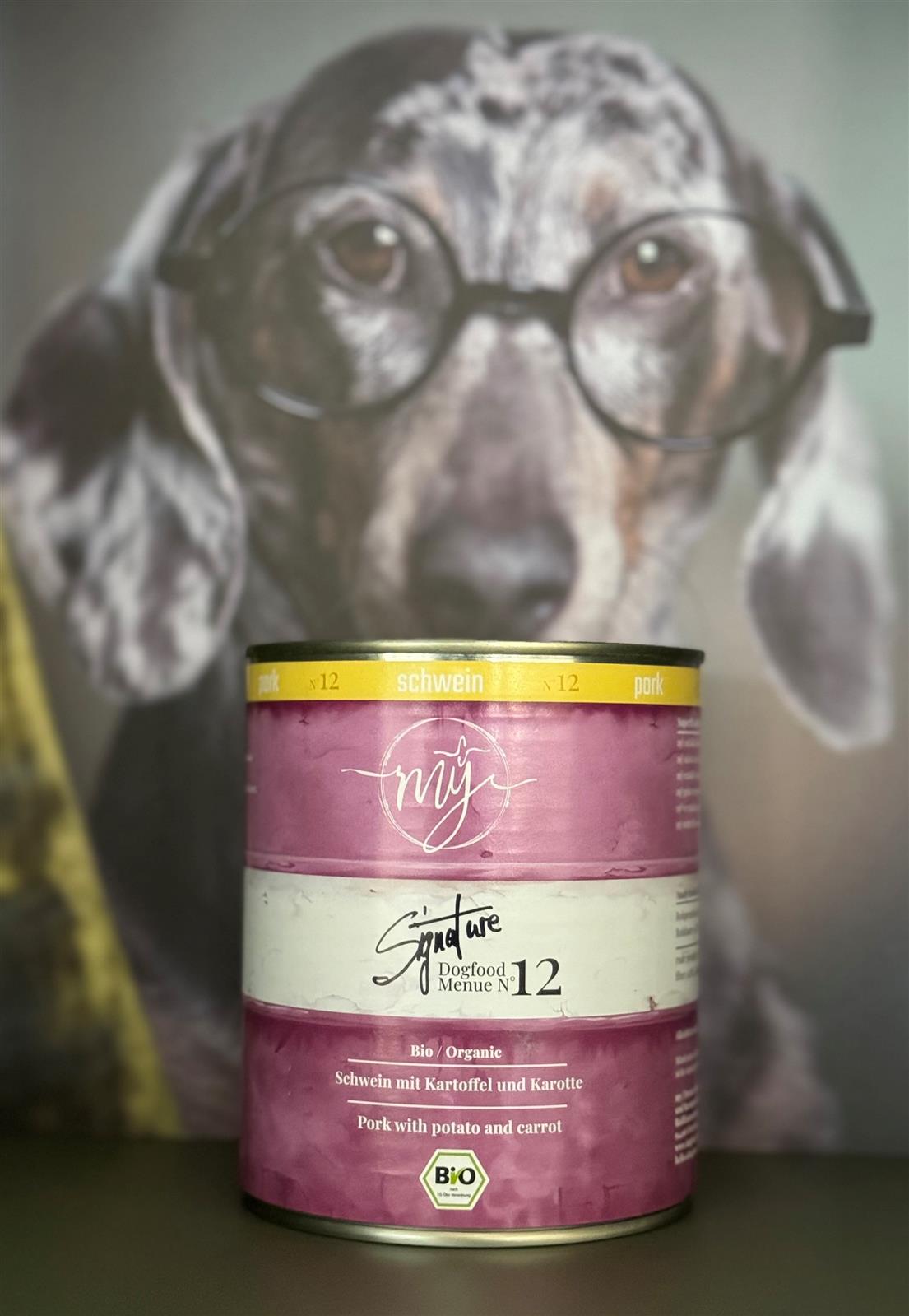 Bio-Schwein. Kartoffel. Karotte