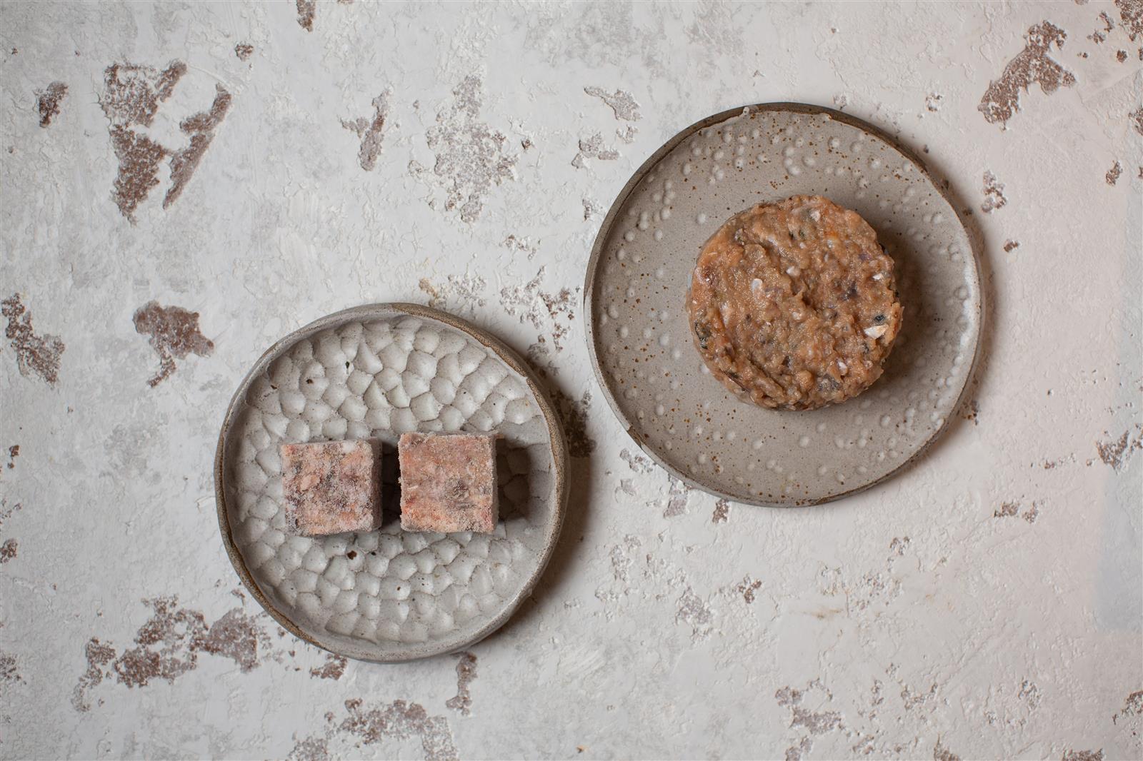 Lachsforelle gewolft in Würfeln