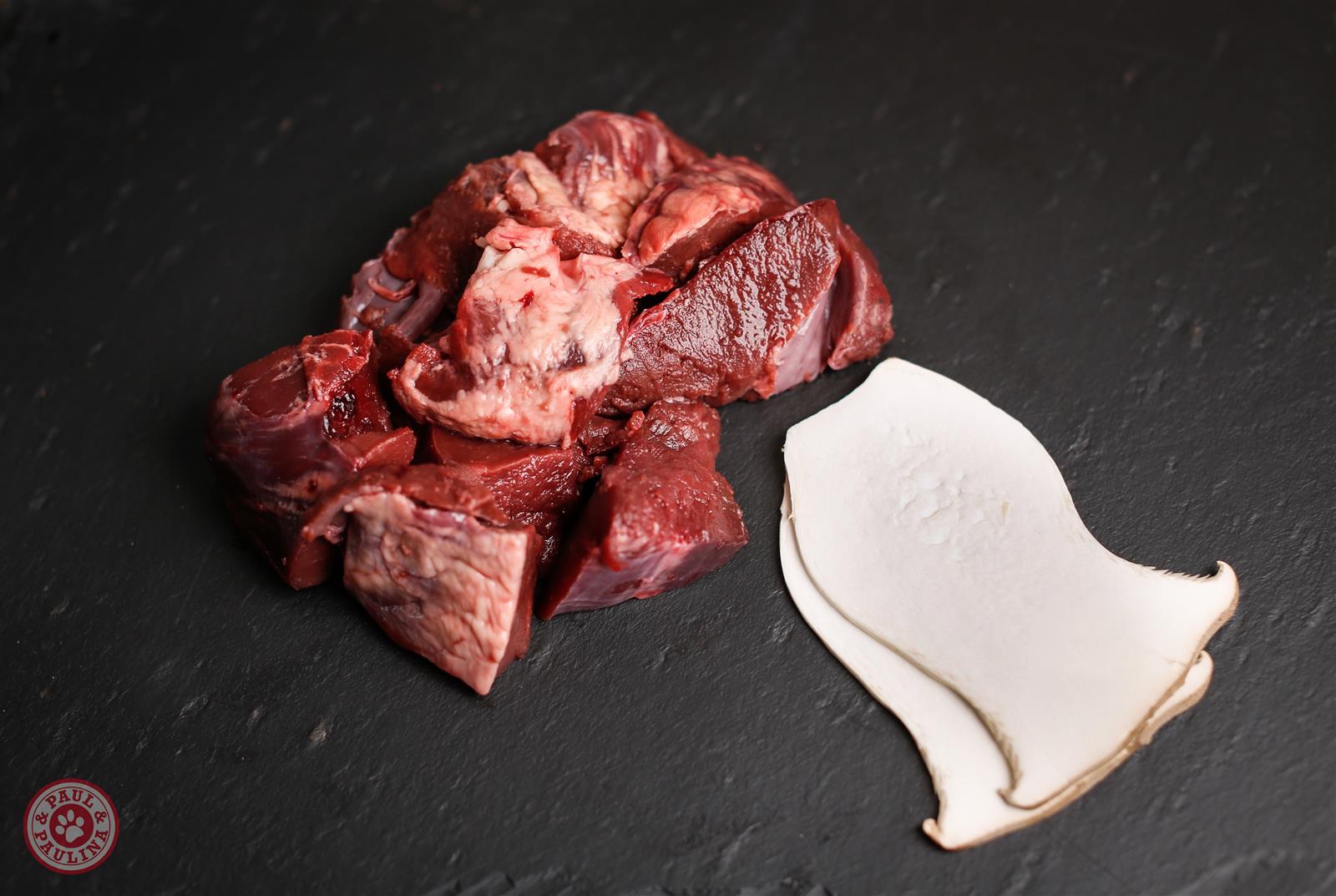 Rinderherz in Würfel