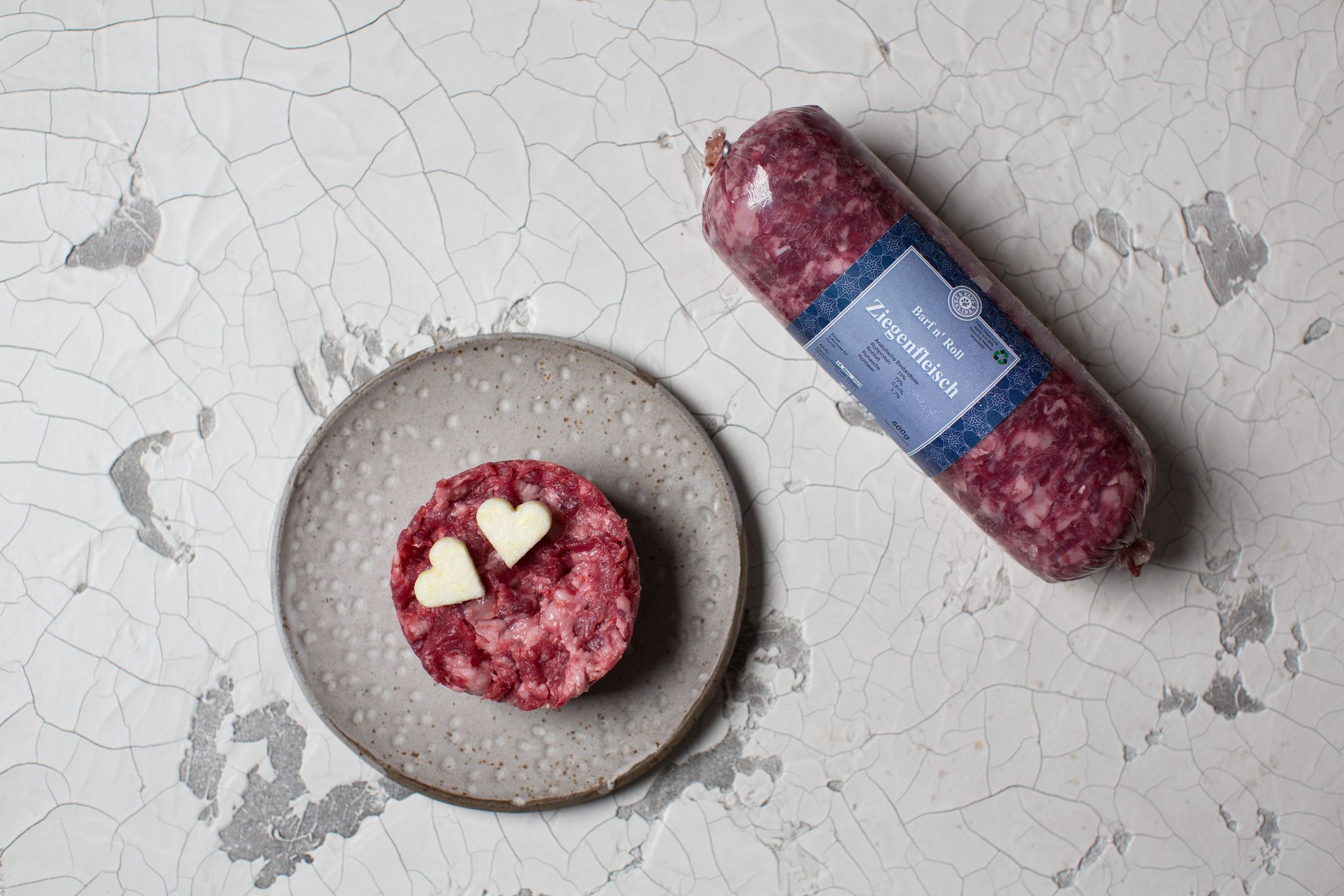 Barf n Roll Ziegenfleisch gewolft