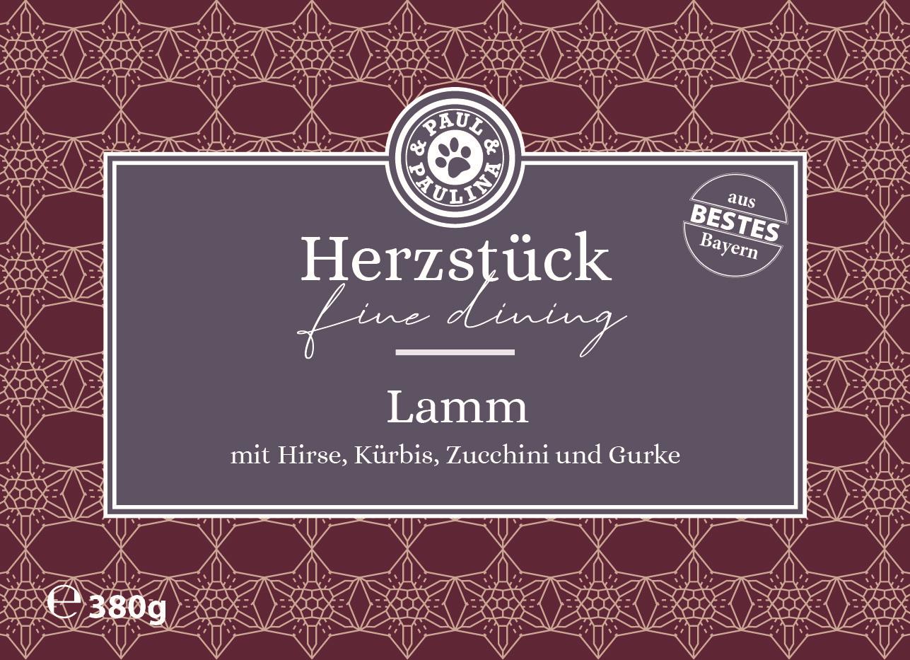 Herzstück Lamm mit Hirse, Zucchini, Kürbis und Gurke
