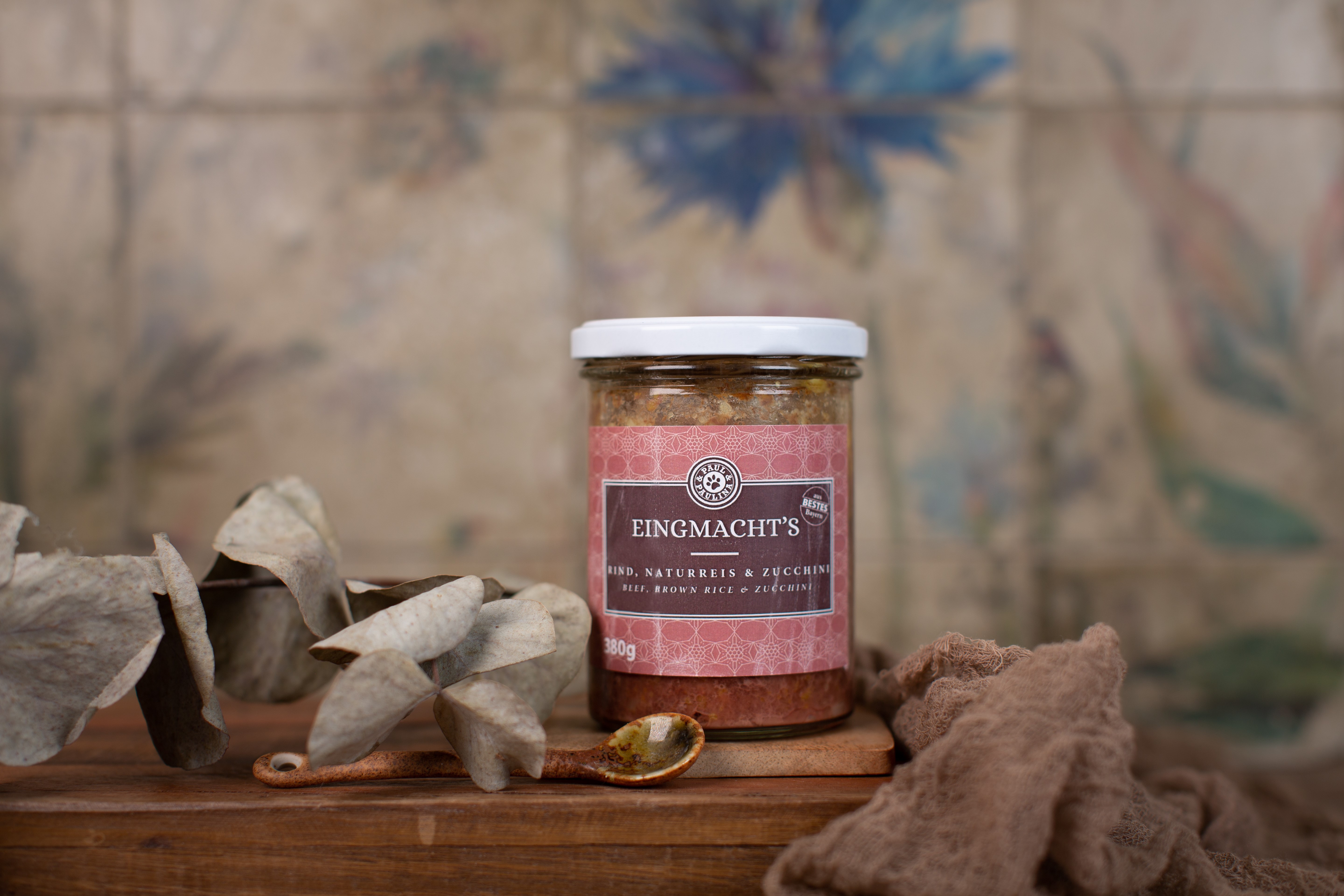 Rind mit Naturreis, Karotten, Zucchini, Birne, Brunnenkresse 380g