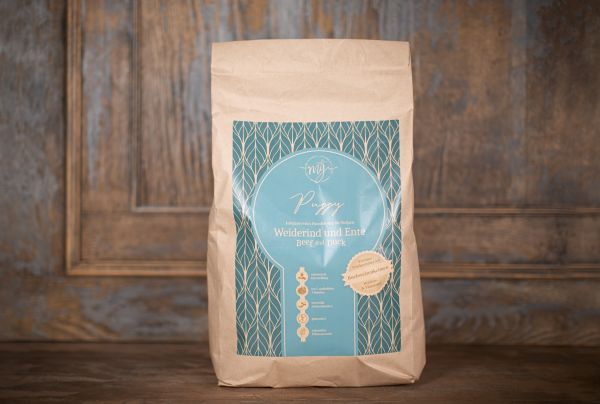 Trockenfutter Puppy für Welpen mit Weiderind und Ente