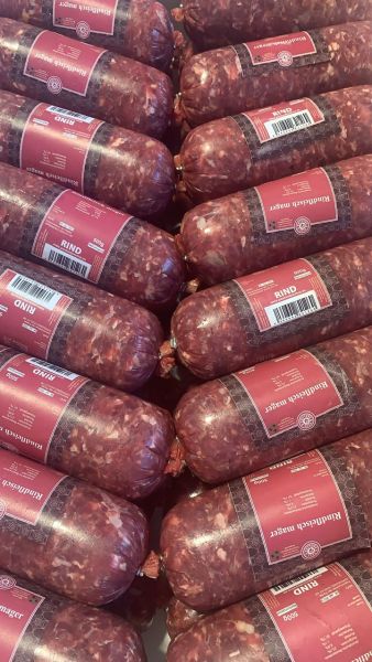 Barf n´Roll: Rindfleisch mager gewolft Barf n´Roll: Rindfleisch mager gewolft