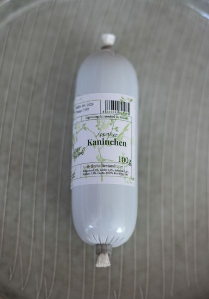 Neu: Appetizer Kaninchen schnittfest 100g Neu: Appetizer Kaninchen schnittfest 100g